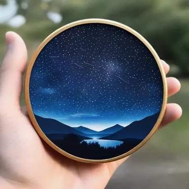The artist created a beautiful painting constellating tiny stars in the night sky.