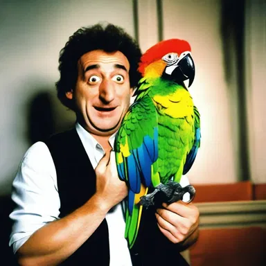 One of the comedian's most famous works in his oeuvre is a hilarious joke about a talking parrot.