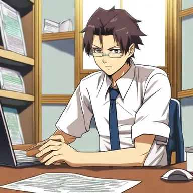 The protagonist in the anime series is often seen doing boondoggle tasks to fill his days and avoid his responsibilities.
