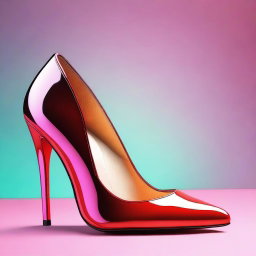 A high-resolution digital art piece featuring a pair of elegant high heels