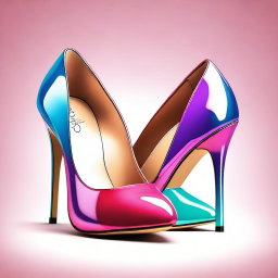 A high-resolution digital art piece featuring a pair of elegant high heels