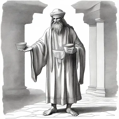 In some ancient myths, a panhandler was portrayed as a disguised god testing the generosity and kindness of humans.
