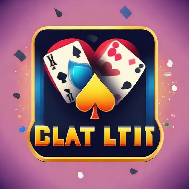 Design a logo for a Teen Patti game channel, incorporating elements of playing cards, glitz, and gaming vibes. Prioritize using vibrant colors and bold typefaces.