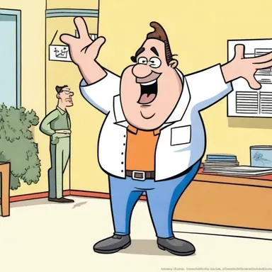 In the cartoon, the character's incautious actions always result in hilarious consequences.