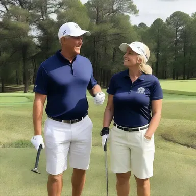 On their anniversary, the husband surprised his wife with a personalized golf club engraved with their names, symbolizing their shared passion for the sport.