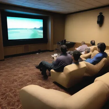 The golf club's cinema committee organized a movie night, screening golf-themed films for the members to enjoy.
