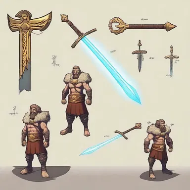 The hero's weapon was improved after he went on a quest to the mountain of the gods.
