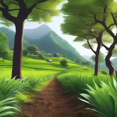 The protagonist in the novel was born and raised on an improved land, which was once lush forest and transformed into a flourishing agricultural area.