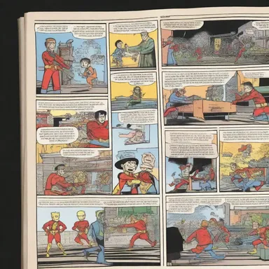 The comic strip in the newspaper features a medley of characters from different comic series, creating an exciting crossover.