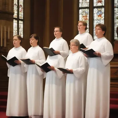The choir sang a beautiful octet during the religious service.