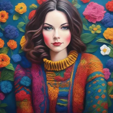 The artist created a stunning painting showcasing the allure of a sweater girl, capturing attention with vibrant colors and intricate details.