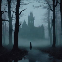 An eerie representation of a nightmare, with dark shadows, misty environments, and unsettling elements, hinting at fear and suspense.