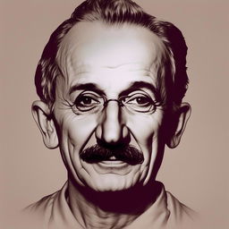 An artistic representation of a globally recognized figure such as Mahatma Gandhi, Albert Einstein, or Marilyn Monroe.