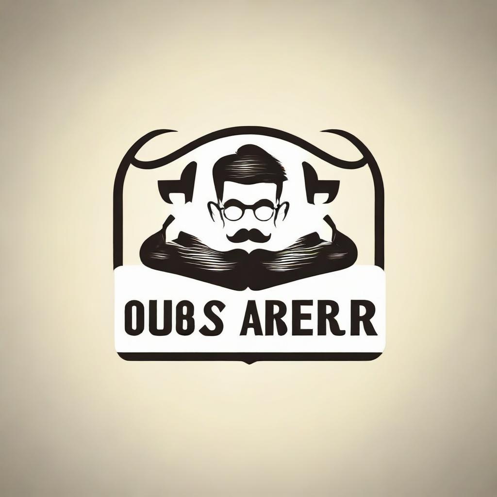An artistic and stylish logo for 'Oscar Barber', incorporating classic barber elements such as scissors and a comb, arranged in a unique design that includes the name 'Oscar'.