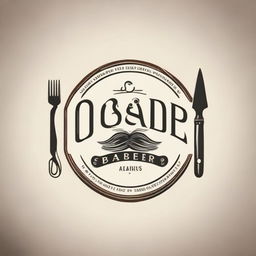 An artistic and stylish logo for 'Oscar Barber', incorporating classic barber elements such as scissors and a comb, arranged in a unique design that includes the name 'Oscar'.