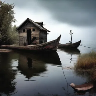 In the novel, the protagonist decided to wharf their boat at the abandoned wharf in order to hide from their pursuers.