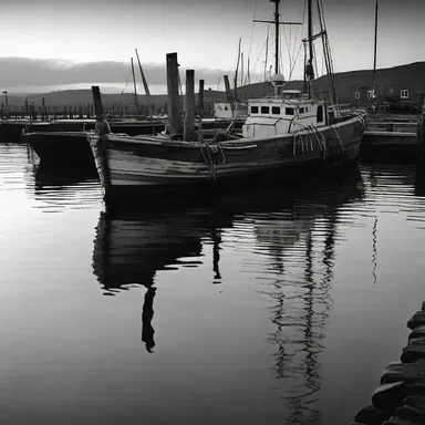 As the sun set, the eerie silence was broken by the haunting sound of a boat being wharfed forcefully against the worn out wharf.