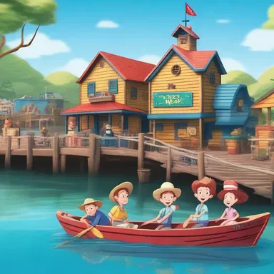 In the animated show, the characters often visit the wharf to enjoy a day of fishing and adventure.