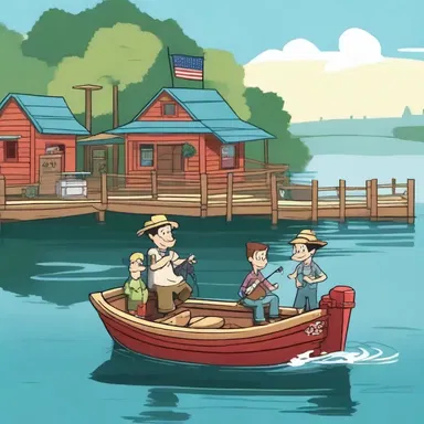 In the animated show, the characters often visit the wharf to enjoy a day of fishing and adventure.