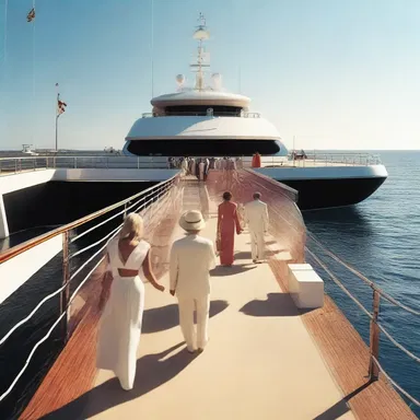 The movie opens with a scene where a glamorous yacht wharfs at a luxurious pier.
