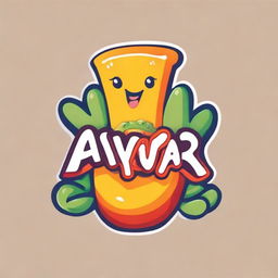 A vibrant and enticing logo for 'Awar Snack', with a playful representation of a snack item and the business name 'Awar' in fun, appetizing lettering.