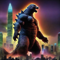 A high-quality digital art image capturing the grandeur of Godzilla