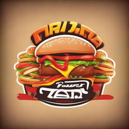 Design a captivating logo for 'Awar Fast Food' incorporating appetizing imagery of popular fast food items, thrown together with the name 'Awar' in bold, dynamic lettering.