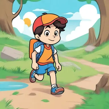 In the cartoon show, the protagonist embarks on a roving adventure, exploring different lands without any clear destination.