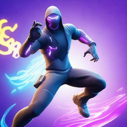 A digital art image depicting a Fortnite character using an AI aimbot script
