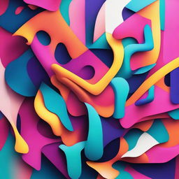 Digitally generated abstract design filled with vibrant colors and shapes.