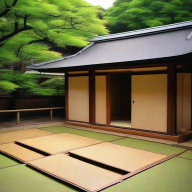 The traditional Japanese tea houses often feature pilose straw mats called tatami.