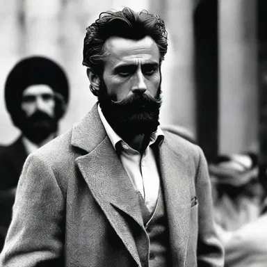 The protagonist in the movie had a distinctive look, with pilose eyebrows and a well-groomed beard.