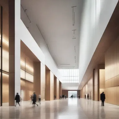 The modern minimalist style of the new building's interior design came short of the original grandeur of the historic structure.