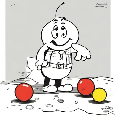 The cartoon character always came up with clever plans using his marbles.