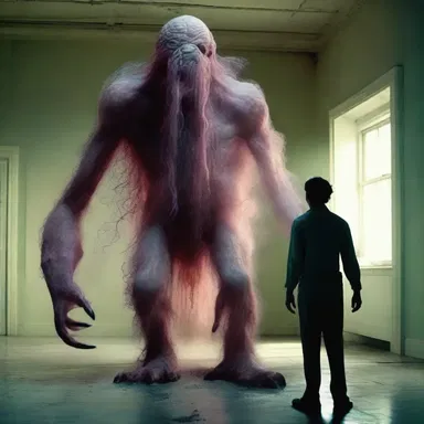 The scientist accidentally creates a terrifying monster by combining different states of matter in the horror story.