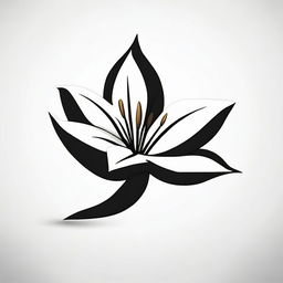 Design a stylish logo on a white background, featuring a map lily flower in bold, black colors.