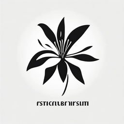 Design a stylish logo on a white background, featuring a map lily flower in bold, black colors.