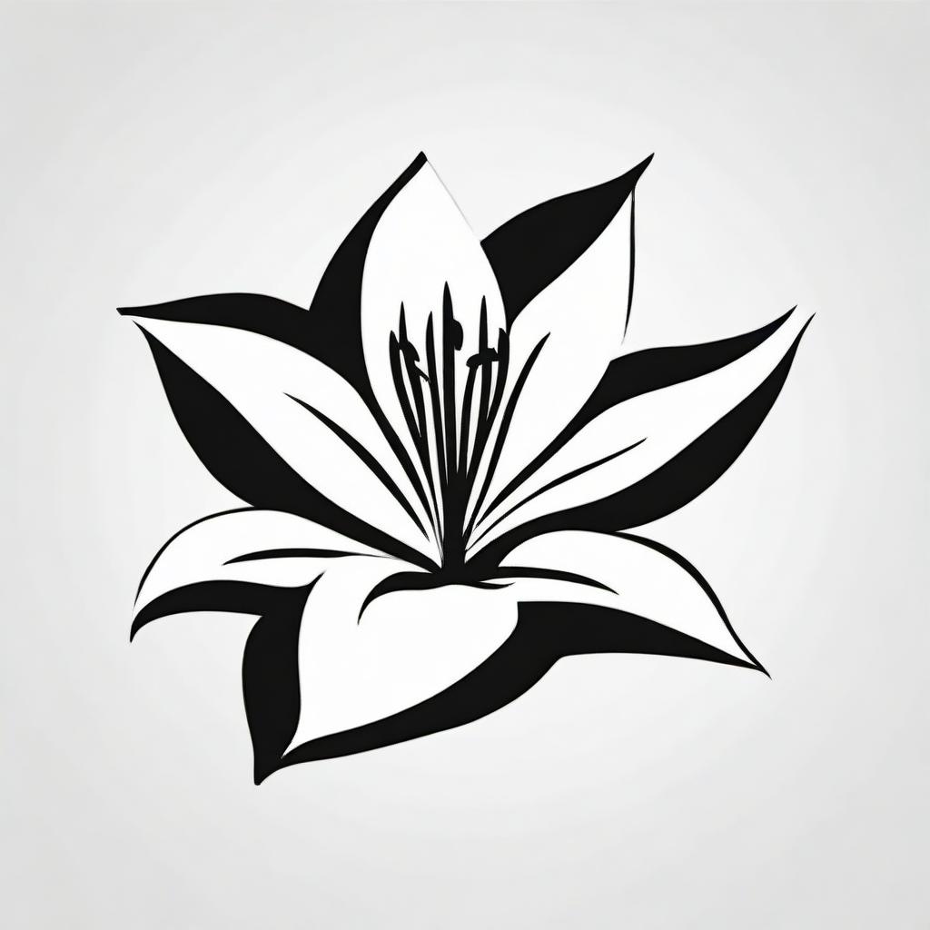 Design a stylish logo on a white background, featuring a map lily flower in bold, black colors.