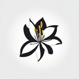 Design a stylish logo on a white background, featuring a map lily flower in bold, black colors.