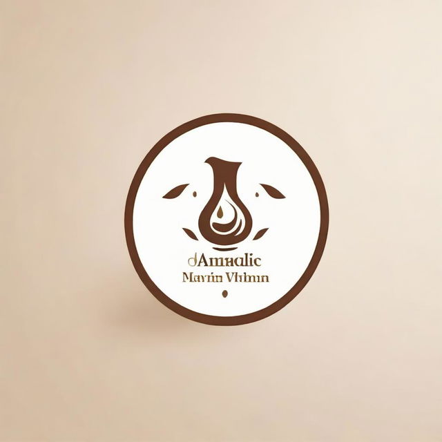 Design a professional logo for a company named 'Ayurvedic Milk Therapy', blending symbols of Ayurveda and milk in an elegant, minimalist style.