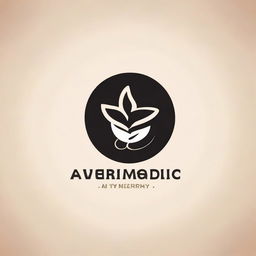 Design a professional, minimalist logo for a company named 'Ayurvedic Milk Therapy', combining symbols of Ayurveda and fresh milk.