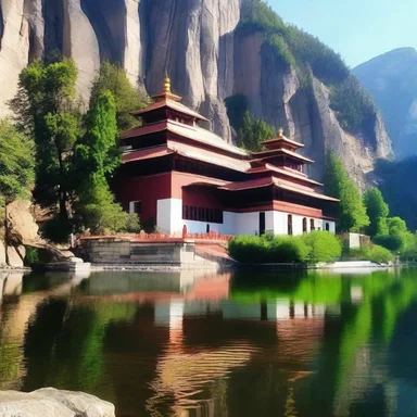 The monastery nestled in the mountains offers a place of silence and repose for those seeking spiritual solace.