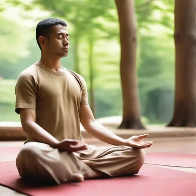 During meditation, believers seek repose to achieve a state of spiritual calm and serenity.