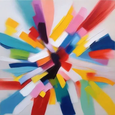 The artist decided to repose her hopes and dreams in the vibrant colors and bold strokes of her abstract painting.