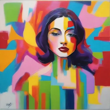 The artist decided to repose her hopes and dreams in the vibrant colors and bold strokes of her abstract painting.