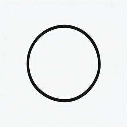 Generate a cover photo featuring a minimalist black circle formed by two lines, presented on a pure white background.