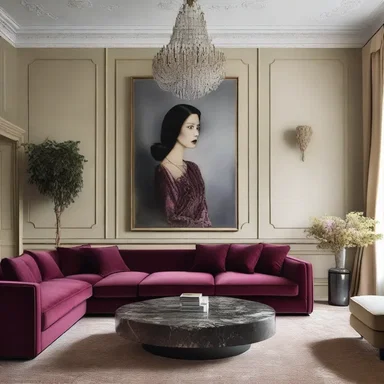 In the elegant living room, the designer decided to repose the plush velvet sofa against the wall.
