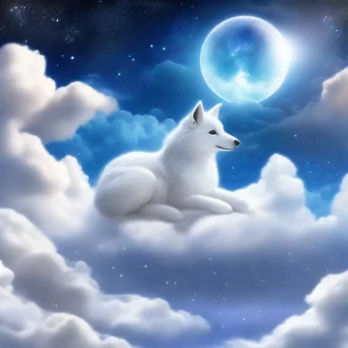 The magical creature reposed on a bed of fluffy clouds, enjoying the tranquility of the celestial realm.