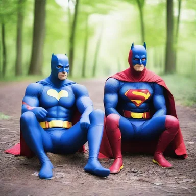 As the superhero saved the day, they found a moment to repose and catch their breath before the next adventure.