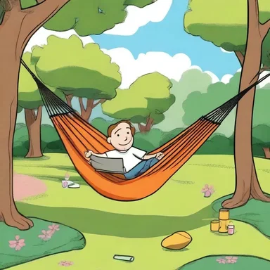 In the cartoon, the character would often repose on a hammock, enjoying the lazy summer afternoon.